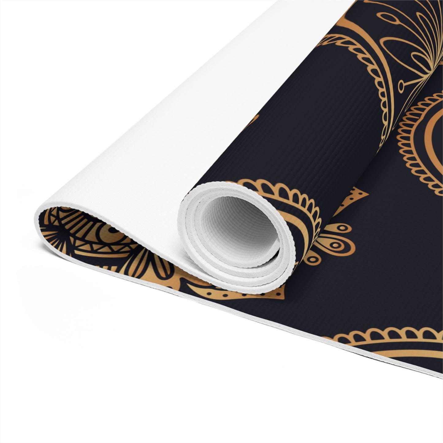 "Black Gold" Mandala Foam Yoga Mat