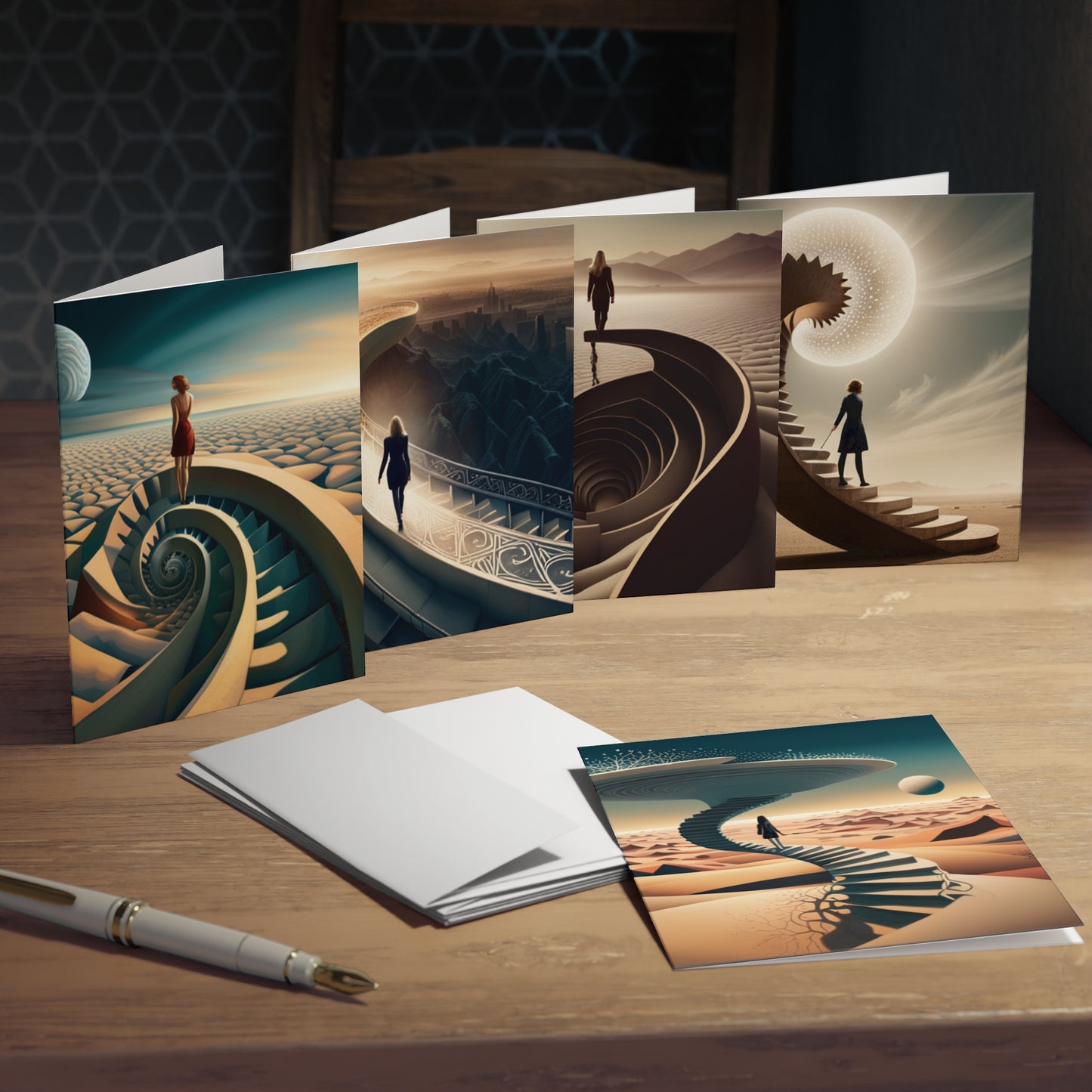 'Abstract Thinking of You XII' Multi-Design Greeting Cards (5-Pack)