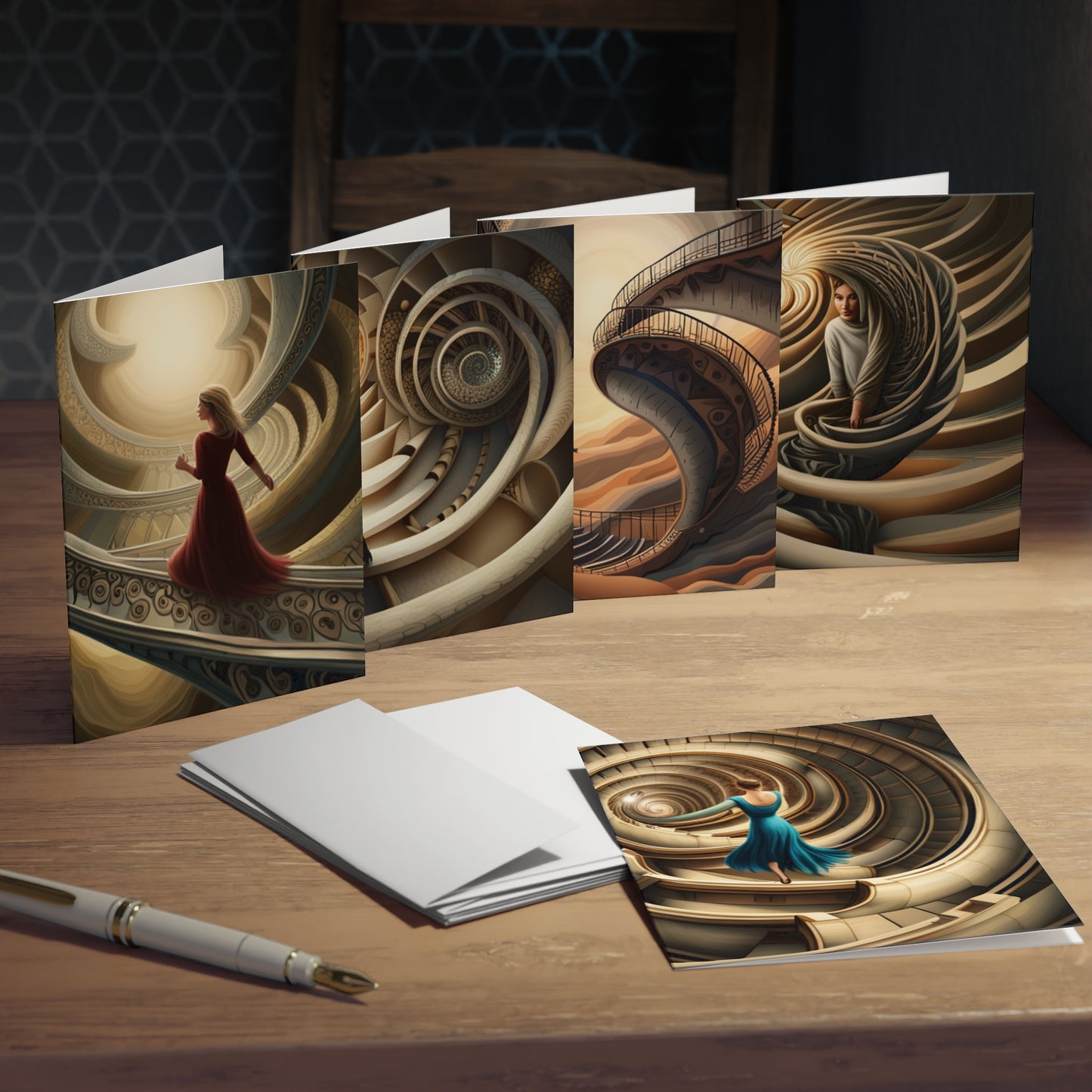 'Abstract Thinking of You XIII' Multi-Design Greeting Cards (5-Pack)