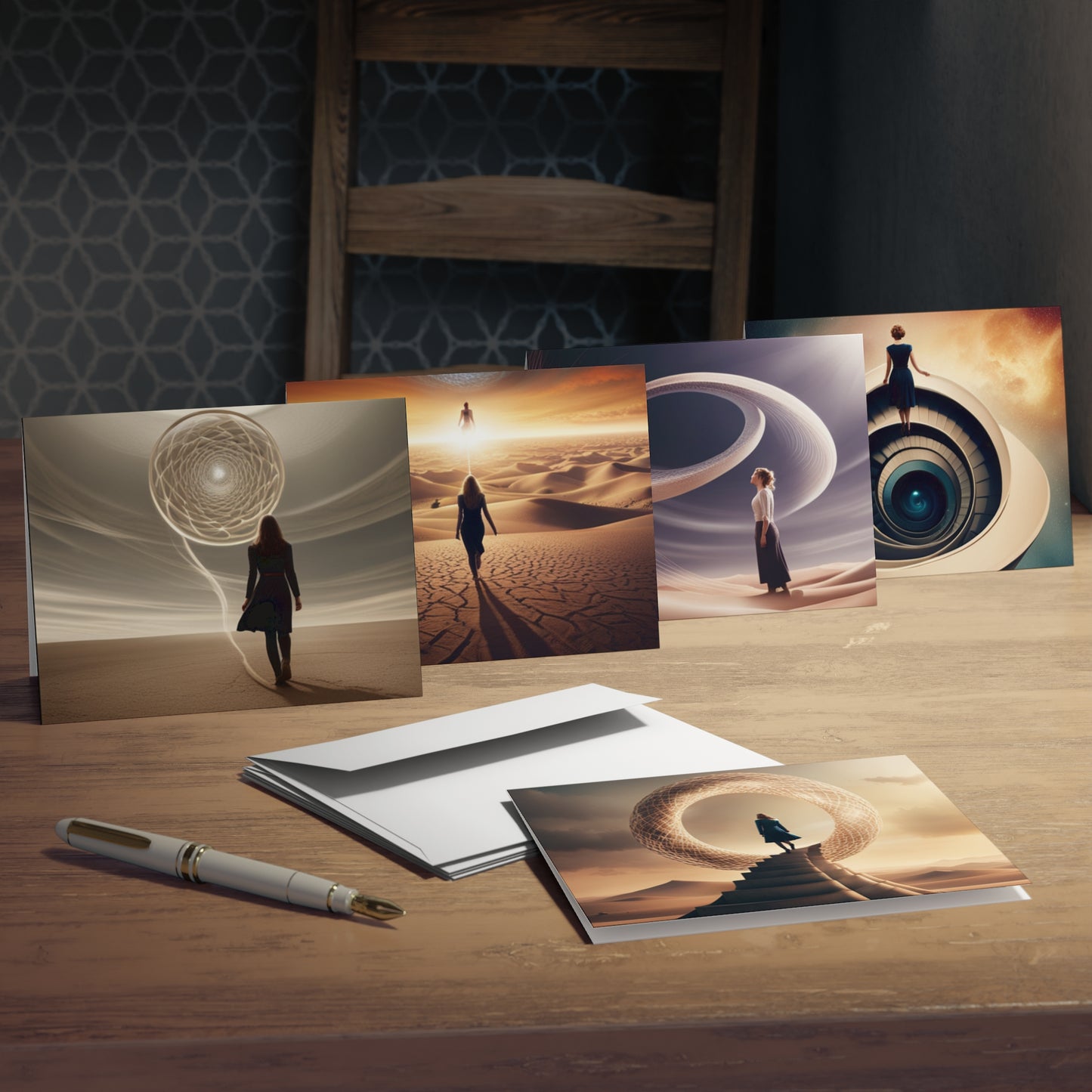 Abstract Thinking of You XI' Multi-Design Greeting Cards (5-Pack)