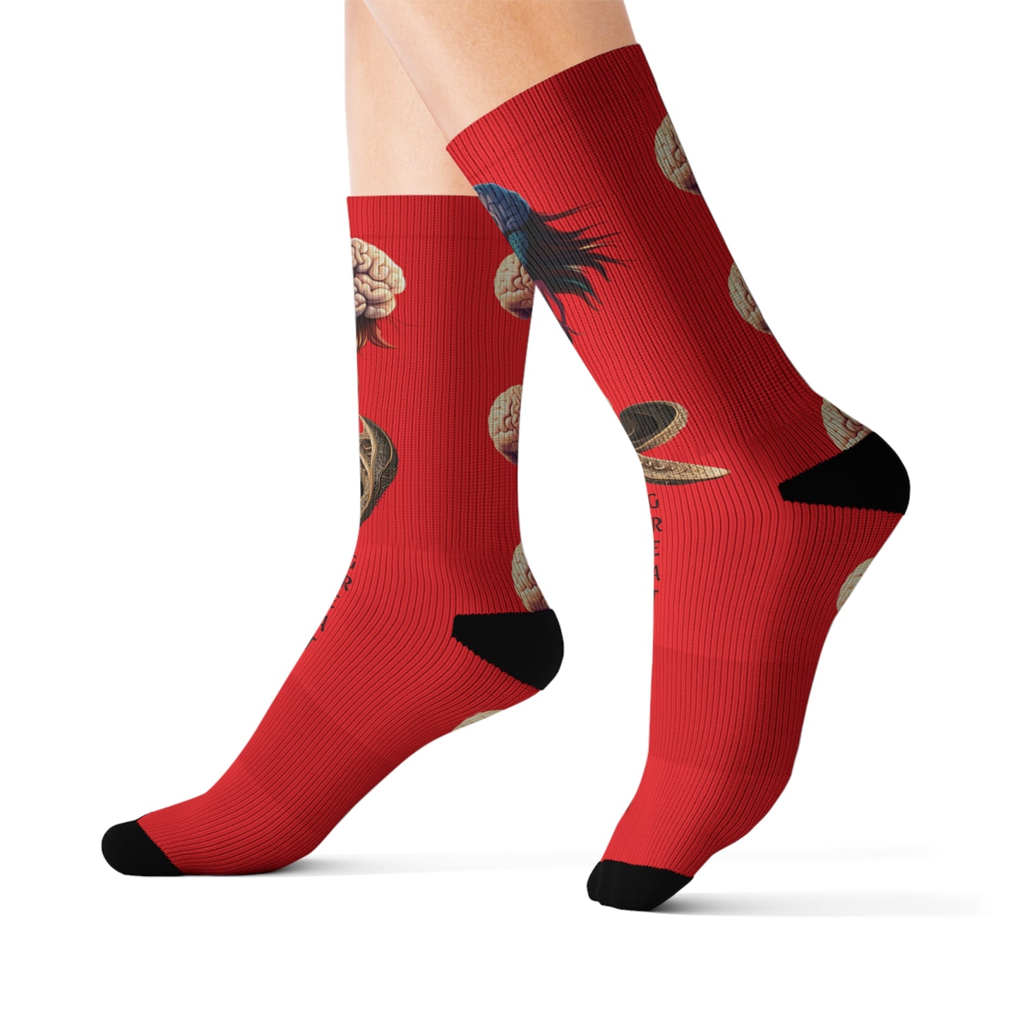 'Abstract lil' Head' Sublimation Socks