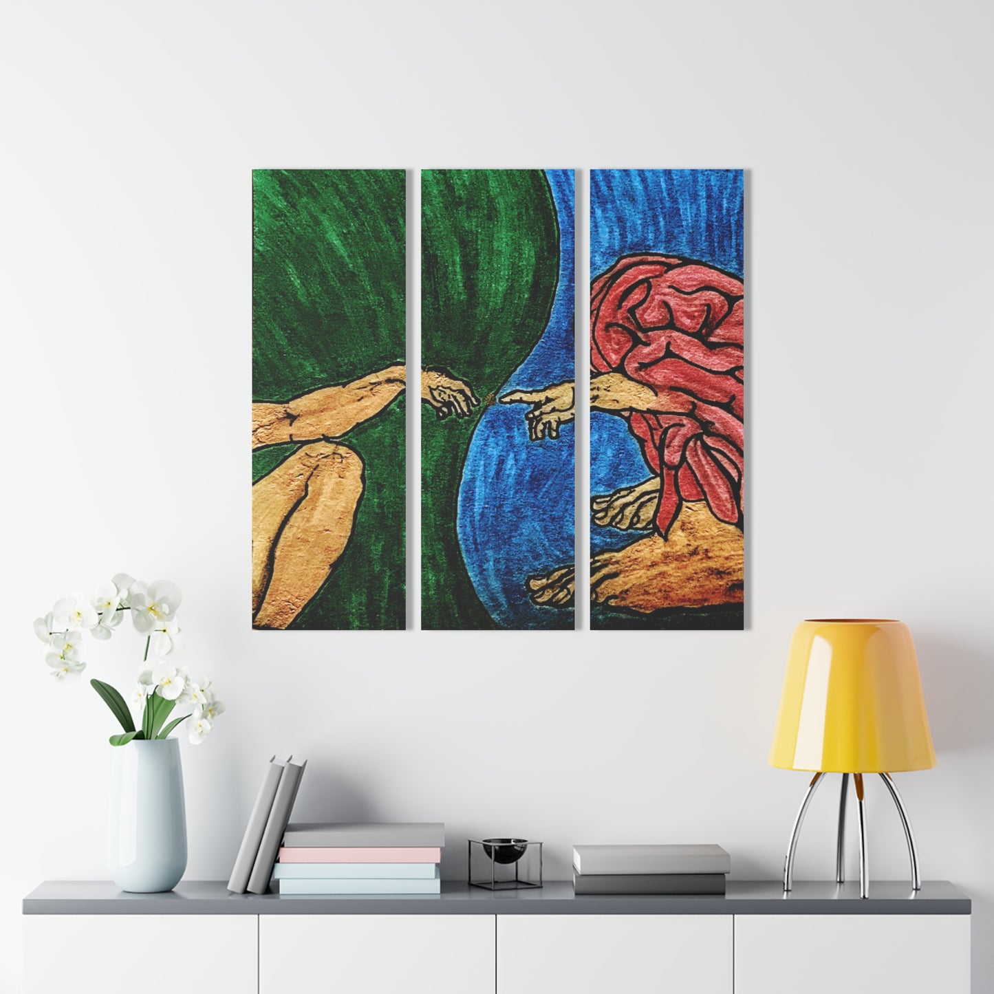 "Adams Mind" Triptych. Acrylic Print.