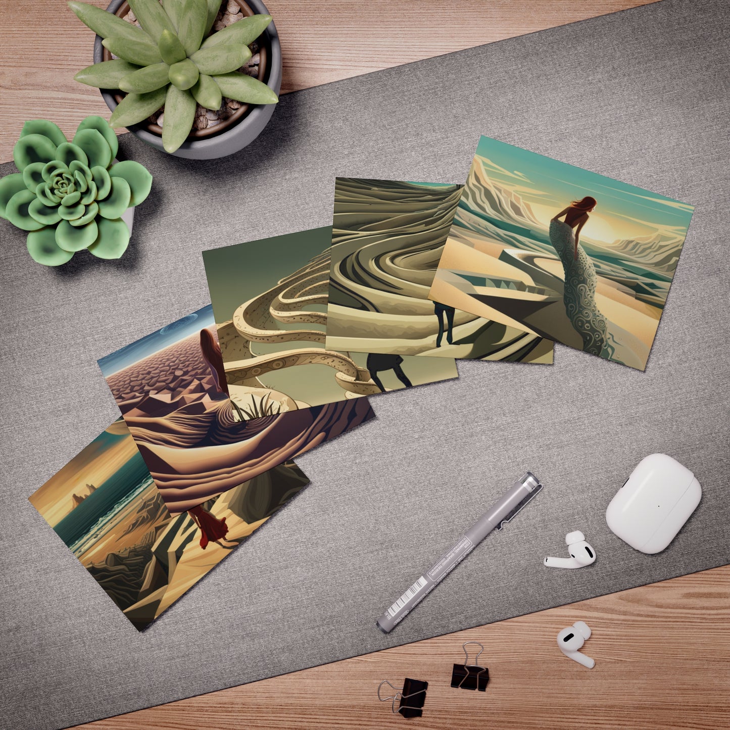 'Abstract Thinking of You X' Multi-Design Greeting Cards (5-Pack)