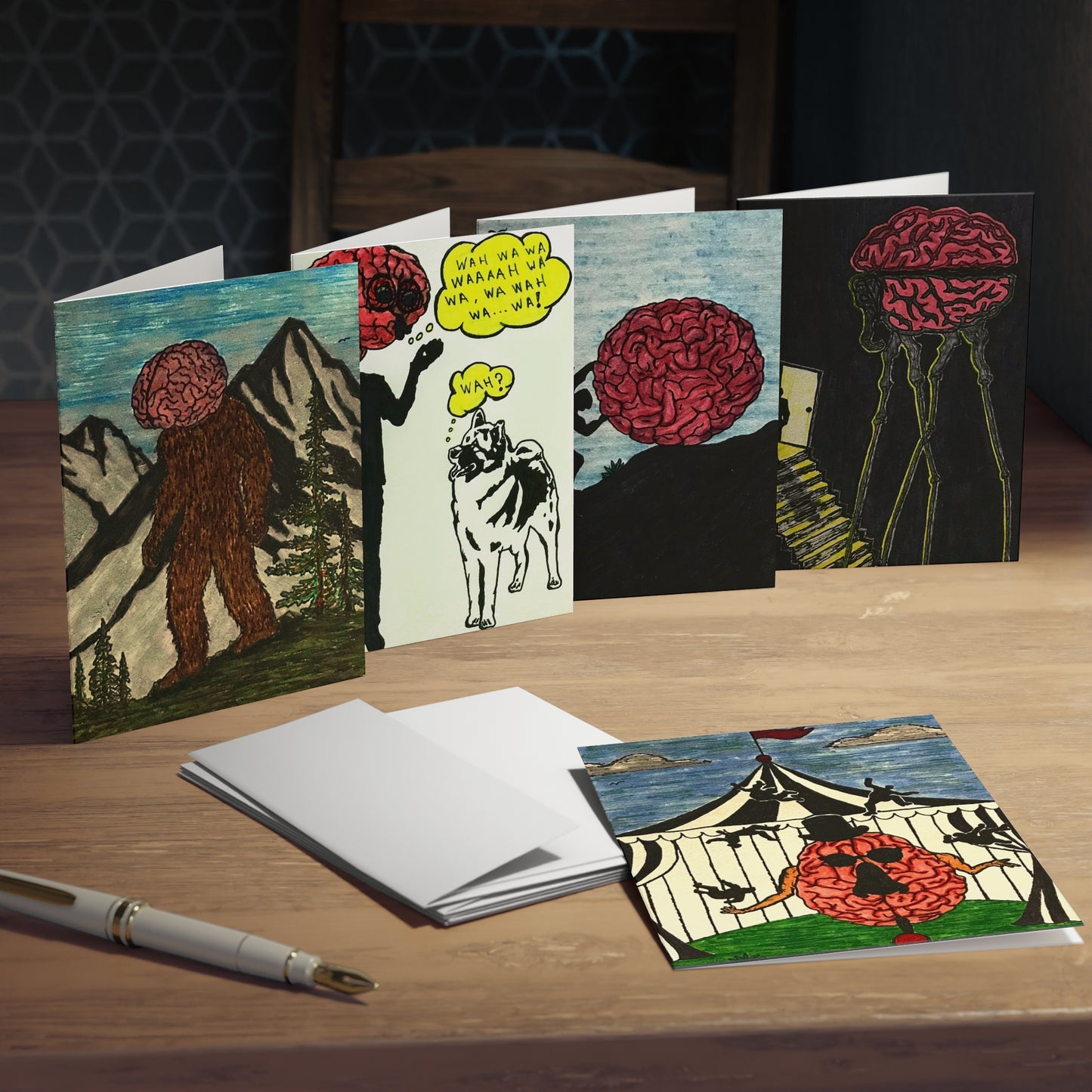 'Abstract Thinking of You VIII' Multi-Design Greeting Cards (5-Pack)